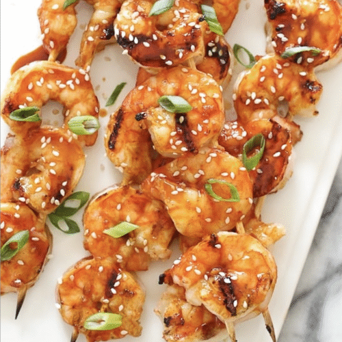 Gochujang garnalen met honing