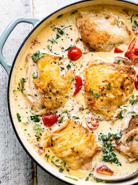 Romige Toscaanse kip pasta