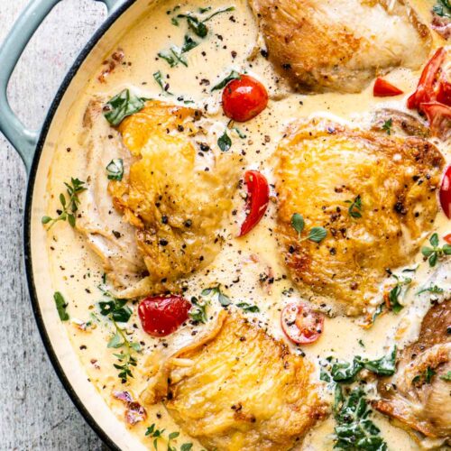 Romige Toscaanse kip pasta