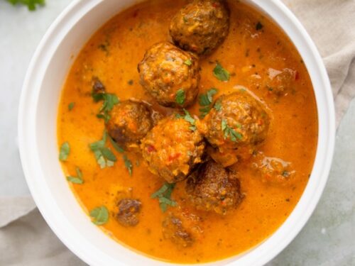 Romige kokos gehaktballetjes