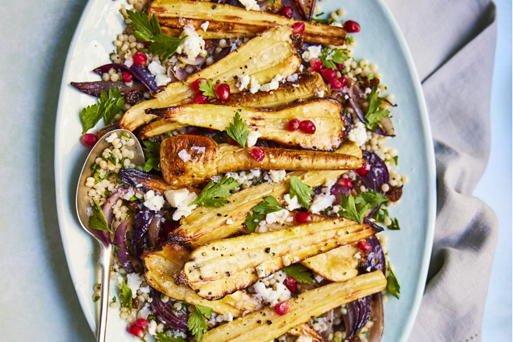 Pastinaak - wortel, granaatappel